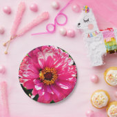 ピンク《植物》百日草 ペーパープレート (パーティー)