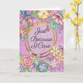 ピンク　気にかけてるから　グリーティングカード！ カード (黄色い花)