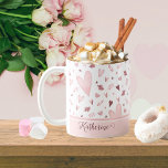 ピンク |水カラーハートパターン名 コーヒーマグカップ<br><div class="desc">祝のバ素晴らしレンタインの日や単にあなたの人に愛を示したい日のためにお気に入りの、このピンクと白いハートパターンのデザイン上のメイブは必ずそれを受け取る誰にでもスマイルをもたらす。</div>