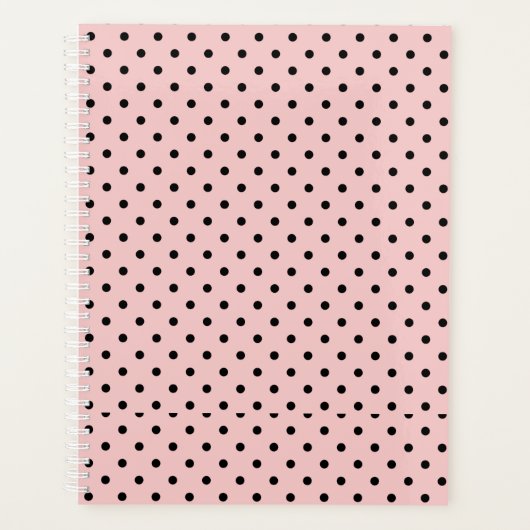 ピンク、水玉模様 プランナー手帳 (正面)