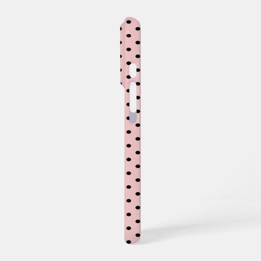 ピンク、水玉模様 iPhoneケース (左側面)