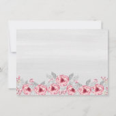 ピンク |灰色の水色フローラ写真バプテスマ サンキューカード (裏面)