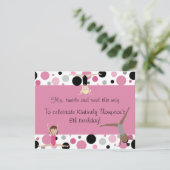 ピンク、灰色及び黒の体操のパーティー 招待状 (スタンド正面)