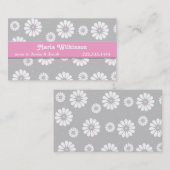 ピンク、灰色、および白いデイジーのお母さんカード コーリングカード (正面/裏面)