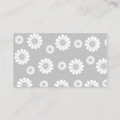 ピンク、灰色、および白いデイジーのお母さんカード コーリングカード (裏面)
