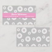 ピンク、灰色、および白いデイジーのお母さんカード コーリングカード (正面/裏面)