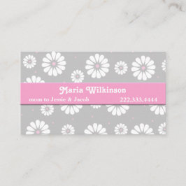ピンク、灰色、および白いデイジーのお母さんカード コーリングカード