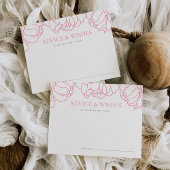 ピンク |牡丹ガーデンブライダルシャワーアドバイスカード ポストカード