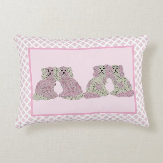 ピンク（犬）スタッフォードドッグズブレックファースト アクセントクッション (正面)