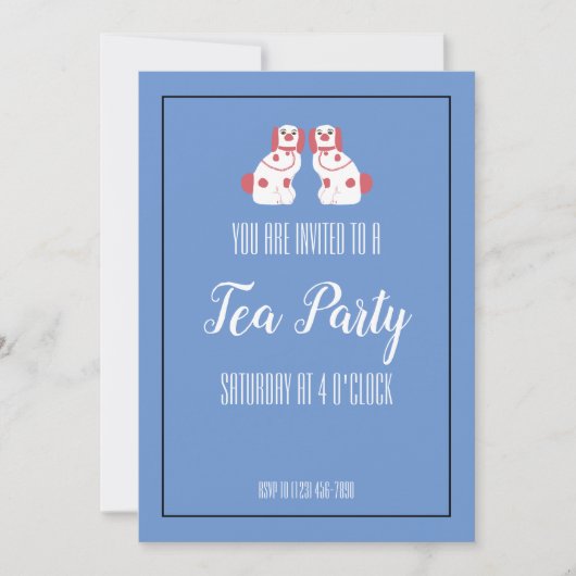 ピンク(犬)スタッフォード犬 招待状 (正面)