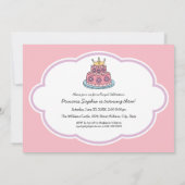 ピンク・王室のプリンセス・ガール・フォト・バースデー・パーティー 招待状 (裏面)