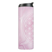 ピンク、生命の花、神聖な幾何学的 タンブラー (回転左)