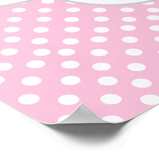 ピンク、白いグレーの象 – 6席グラフ ポスター (角)