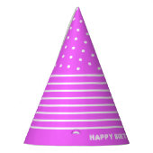 ピンク、白いドット、ストライプパーティー帽子 パーティーハット (左)