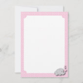 ピンク、白い灰色の象ありがとう2 サンキューカード (裏面)