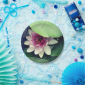 ピンク、白い睡蓮、ロータスフラワー紙プレート ペーパープレート (パーティー)