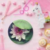 ピンク、白い睡蓮、ロータスフラワー紙プレート ペーパープレート (パーティー)