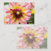 ピンク、白く及び黄色のダリア 名刺 (正面/裏面)