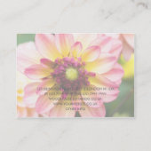 ピンク、白く及び黄色のダリア 名刺 (裏面)