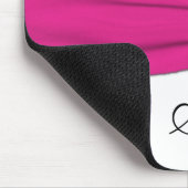 ピンク、白く、および黒いダマスク織のマウスパッド マウスパッド (コーナー)