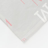 ピンク/白グレモダンーモノグラムのン フリースブランケット (角)