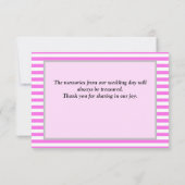 ピンク/白ストライプ枠サンキューカード (裏面)