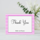 ピンク/白ストライプ枠サンキューカード (スタンド正面)