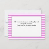 ピンク/白ストライプ枠サンキューカード (裏面)