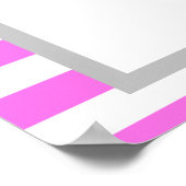 ピンク/白ストライプ結婚式 プログラム ポスター (角)