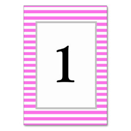 ピンク/白ストライプ色結婚のテーブル番号カード テーブルナンバー