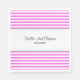 ピンク/白ストライプ色結婚のナプキン スタンダードランチョンナプキン