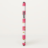 ピンク、白ストライプ色、金ゴールド紙吹雪セルケース Case-Mate iPhoneケース (裏面/右)