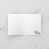 ピンク、白灰色の象🐘赤ちゃんシャワーありがとう サンキューカード (内部)