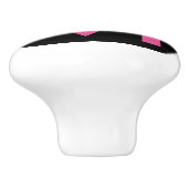 ピンク、白黒モノグラムのな陶磁器のノブ セラミックノブ (側面)