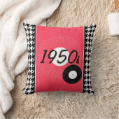 ピンク、白黒1950年代テーマ発表 クッション (ブランケット)