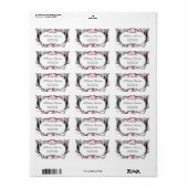 ピンク、白黒、シックなビジネス住所 シール (フルシート)