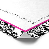 ピンク、白、および黒の披露宴の座席表 ポスター (角)