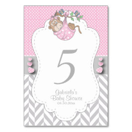 ピンク、白、グレーのサル – テーブル番号