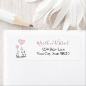 ピンク、白、グレーの象の赤ちゃんシャワー ラベル (インサイチュ)