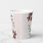 ピンク、白、シナモンローズの花とグリーンがパーティを彩る 紙コップ (右)