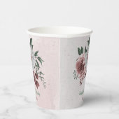 ピンク、白、シナモンローズの花とグリーンがパーティを彩る 紙コップ (右)