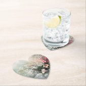 ピンク 白 熱帯 花 ペーパーコースター (インサイチュ)