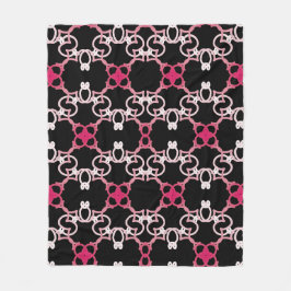 ピンク、白、紫の幾何学的パターン。 フリースブランケット