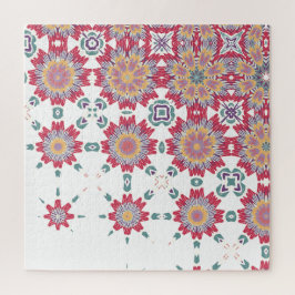 ピンク、白、紫の水色フローラ ジグソーパズル