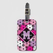 ピンク、白、紫の漬物、名前 ラゲッジタグ (正面縦)