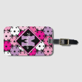 ピンク、白、紫の漬物、名前 ラゲッジタグ (正面横)