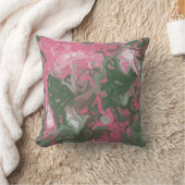 ピンク、白、緑のアブストラック クッション (ブランケット)