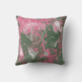 ピンク、白、緑のアブストラック クッション (裏面)