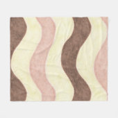 ピンク、白、茶色 フリースブランケット (正面(横))