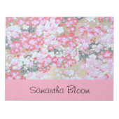 ピンク、白、赤の花 ノートパッド (正面)